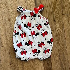 Disney Baby Minnie Mouse Red and Black Girls Romper